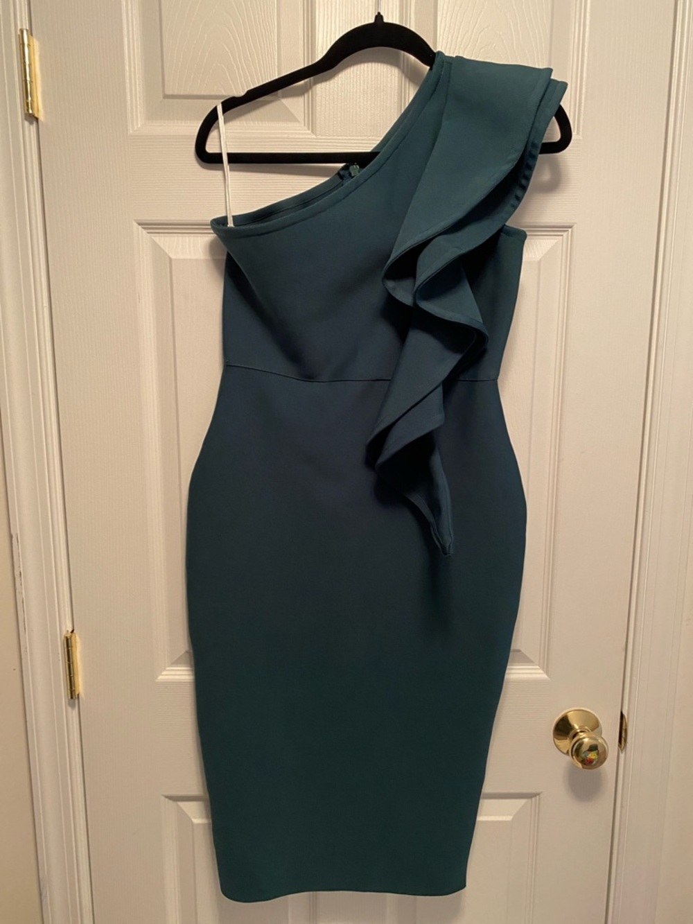 Baosuu One-Shoulder Ruffle Midi Dress…size L